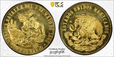 (1962)-Mo Medal Grove-802 Au Cinco De Mayo Centennial MS64