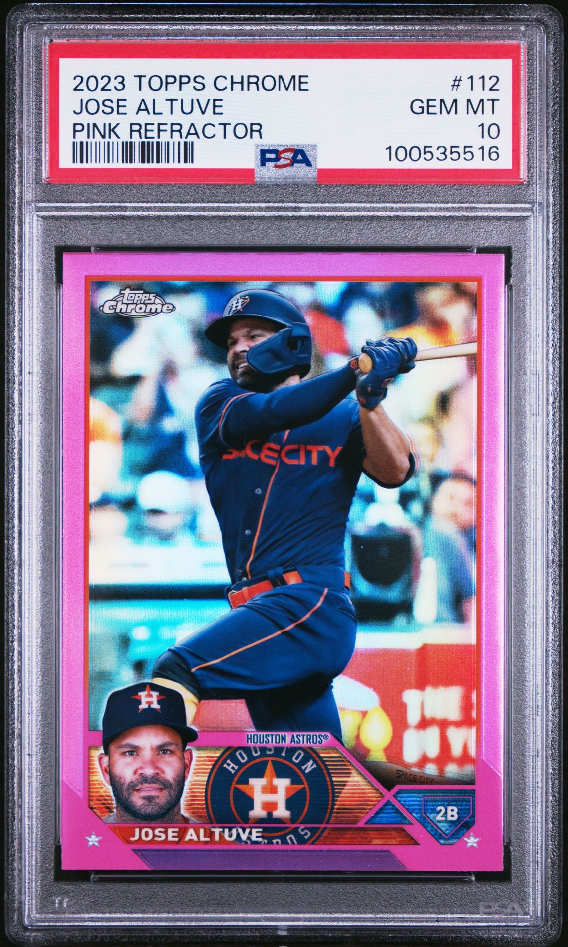 2023 Topps TOPPS CHROME Pink Refractor #112 Jose Altuve front