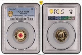 2022-C $2 Remembrance Day Colorized MS66