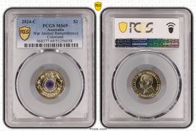 2024-C $2 War Animal Remembrance Colorized MS69