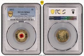 2012 $2 Remembrance Day Colorized MS64