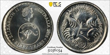 2016 5C 50 Yrs Decimal Currency MS68