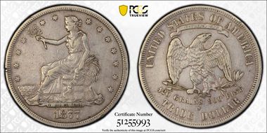 1877-S T$1 C-19.1 No Dots, Bullnose R N1