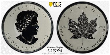 2018 $50 30th Ann. of The SML  Incuse Reverse Proof PR69