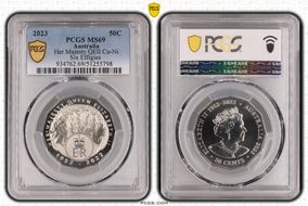 2023 50C Her Majesty QEII Cu-Ni Six Effigies MS69
