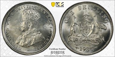 1935(m) Shil KM-26  Ag MS64