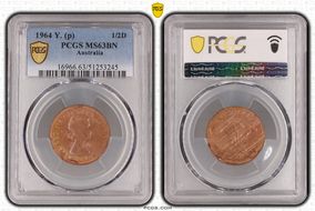 1964 Y. (p) 1/2D MS63BN