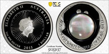 2015-P $1 Mother of Pearl PR70DCAM