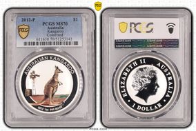 2012-P $1 Kangaroo Ag Colorized MS70