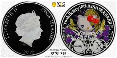2019 $2 Yoshikitty Colorized PR69DCAM
