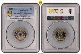 2024-C $2 War Animal Remembrance Colorized MS70