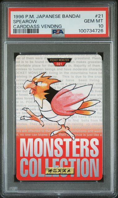 Spearow card PSA 10, cert 100734726