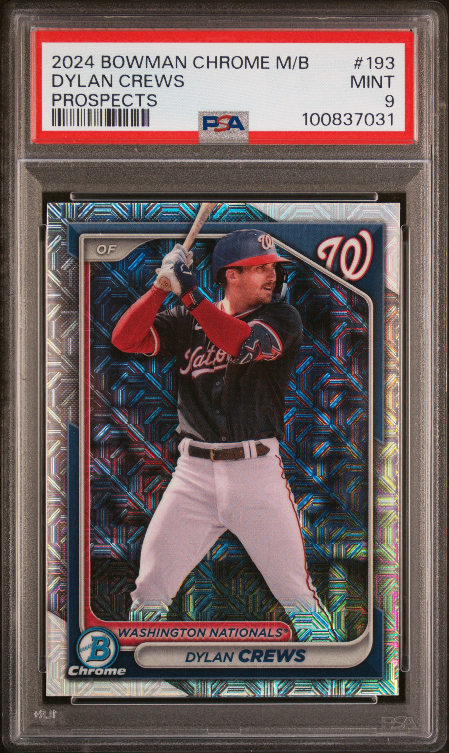 2024 Bowman Mega Box Chrome Prospects Dylan Crews #193 (Prospects) Mint 9 front