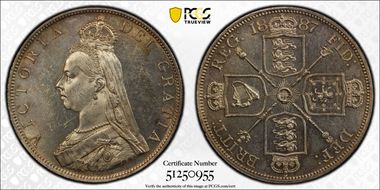 1887 Dbl Fl S-3922 Roman 1 MS62