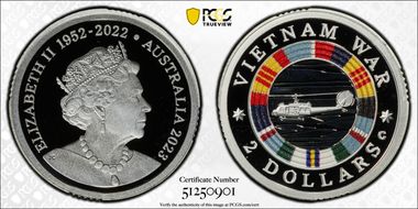 2023-C $2 Vietnam War Colorized  Ag PR69DCAM