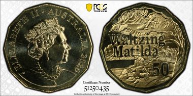 2020 50C Waltzing Matilda MS68