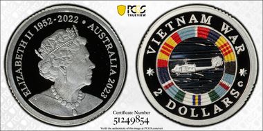 2023-C $2 Vietnam War Colorized  Ag PR70DCAM