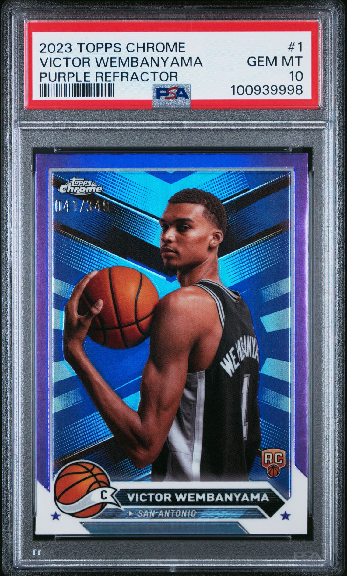 2023 Topps TOPPS CHROME Purple Refractor #1 Victor Wembanyama front