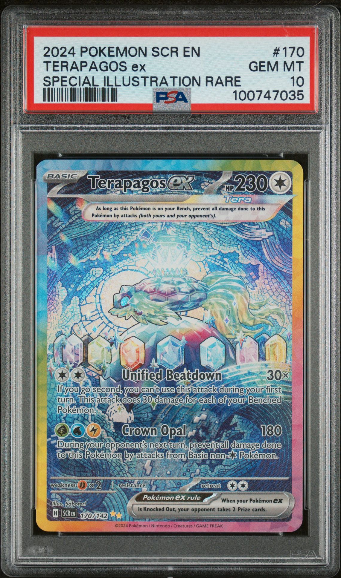 2024 Pokemon POKEMON SCR EN-STELLAR CROWN SPECIAL ILLUSTRATION RARE #170 Terapagos Ex front
