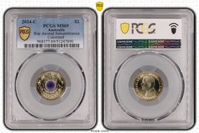 2024-C $2 War Animal Remembrance Colorized MS69