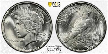 1922-D $1 MS64