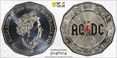 2023 50C AC/DC 50th Anniversary Colorized MS69