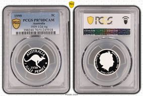 1999 5C 1939 1/2d Ag PR70DCAM
