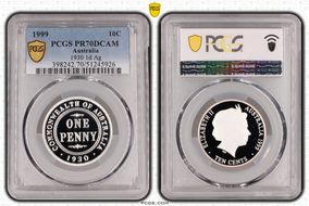 1999 10C 1930 1d Ag PR70DCAM