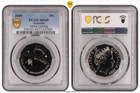 2009 50C Moon Landing Colorized MS69