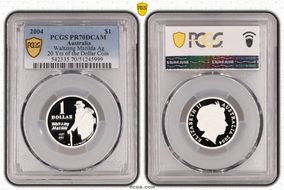 2004 $1 Waltzing Matilda Ag 20 Yrs of the Dollar Coin PR70DCAM