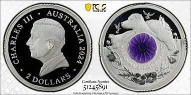 2024-C $2 War Animal Remembrance Ag Colorized - First Strike PR69DCAM