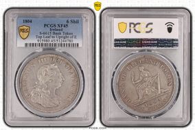 1804 6 Shil S-6615 Bank Token Top Leaf to Upright of E XF45