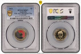 2021 $2 50th Ann Aboriginal Flag Colorized MS67