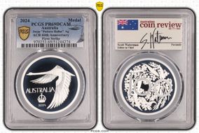 2024 Medal Swan "Pattern Dollar" Ag ACR 60th Anniversary First Strike PR69DCAM