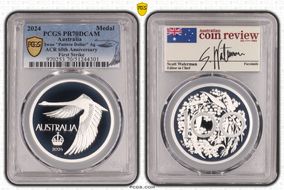 2024 Medal Swan "Pattern Dollar" Ag ACR 60th Anniversary First Strike PR70DCAM