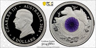 2024-C $2 War Animal Remembrance Ag Colorized PR70DCAM