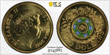 2017-C $2 Remembrance Day Colorized MS68