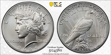 2024 $1 Peace Dollar MS69
