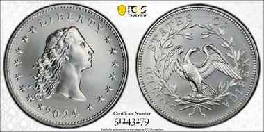 2024 Medal Flowing Hair Ag 230th Anniversary MS70