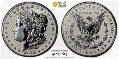 2023-S $1 Morgan Dollar Rev PR Two-Coin Reverse Proof Set PR70