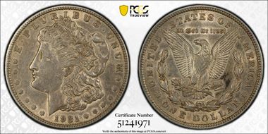 1921 $1 Morgan XF45