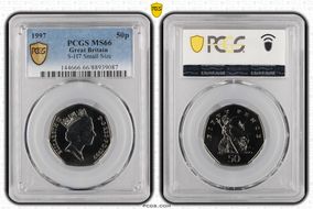 1997 50p S-H7 Small Size MS66