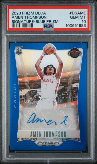 2023 Panini PANINI PRIZM DECA SIGNATURES Blue #DSAME Amen Thompson front