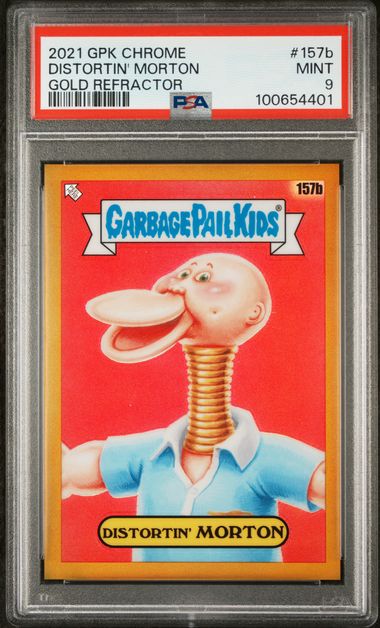 2021 Topps GARBAGE PAIL KIDS CHROME Gold #157B Distortin' Morton front