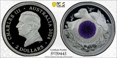 2024-C $2 War Animal Remembrance Ag Colorized PR70DCAM