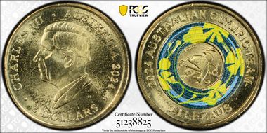 2024 $2 Olympic Team Colorized Allezaus MS66