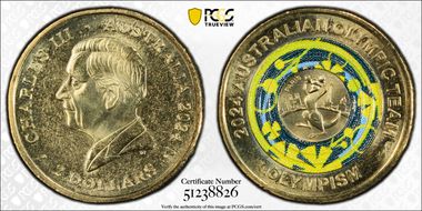 2024 $2 Olympic Team Colorized Olympism MS67