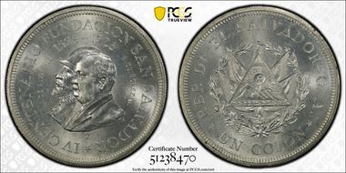 1925-Mo Colon San Salvador 400th Ann. KM-131 Ag MS64