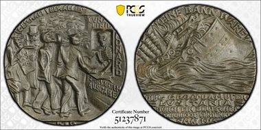 1915 Medal Eimer-1941Ab Lusitania Cast Iron British Copy MS63