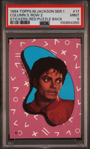 1984 Topps TOPPS MICHAEL JACKSON SERIES 1 STICKERS RED PUZZLE BACK #17 Column 3, Row 2 front
